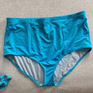 Torrid Bright Blue High Waisted Bikini Bottoms Control Mesh Plus Size 3X